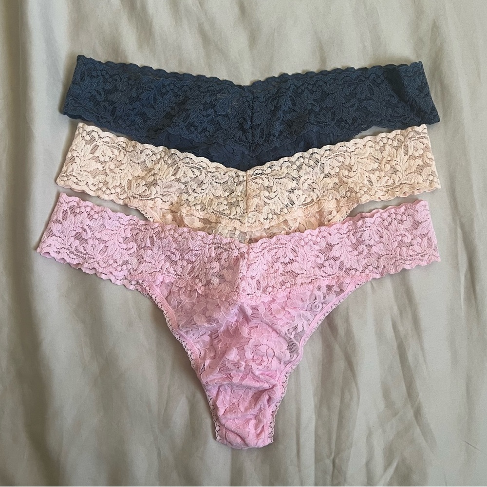 Hanky Panky 3 pack signature lace original rise thongs